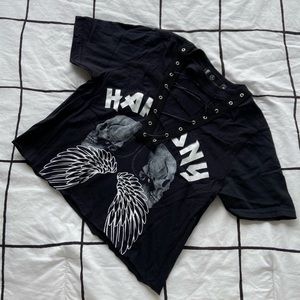 Missguided Cutout Tied Cropped Shirt